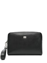 logo plaque clutch bag